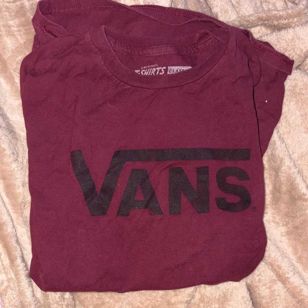 Vans Maroon Tee with Black Logo